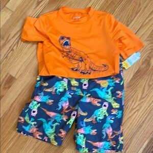 Kids Dinosaur Swim Set - Orange and Blue